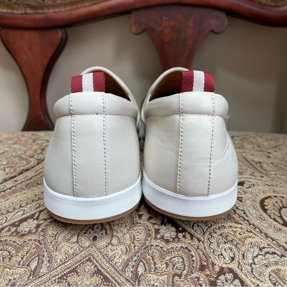 New Bally Hinka Bone White Lamb Leather Slip On Loafer Sneakers Size 10 NWOB - Picture 8 of 12